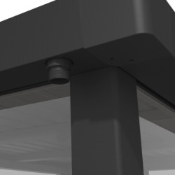 Abri 8,64m² en acier gris foncé 0,4mm Kosto fixations dalle - X-Métal