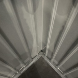 Abri 8,64m² en acier gris foncé 0,4mm Kosto fixations dalle - X-Métal