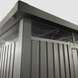 Abri 8,64m² en acier gris foncé 0,4mm Kosto fixations dalle - X-Métal