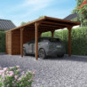 Carport 1 voiture avec débarras 20,9m² bois traité Léon - Forest Style