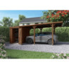 Carport 1 voiture avec débarras 20,9m² bois traité Léon - Forest Style