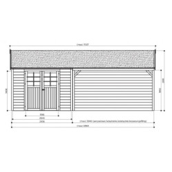 Abri de jardin en bois traité 19mm Cambrai 8,62m² avec terrasse - Solid