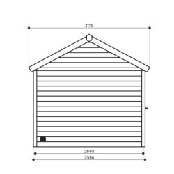 Abri de jardin en bois traité 19mm Cambrai 8,62m² avec terrasse - Solid