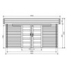 Abri de jardin Viborg 13,71m² en bois traité autoclave 40mm - SOLID