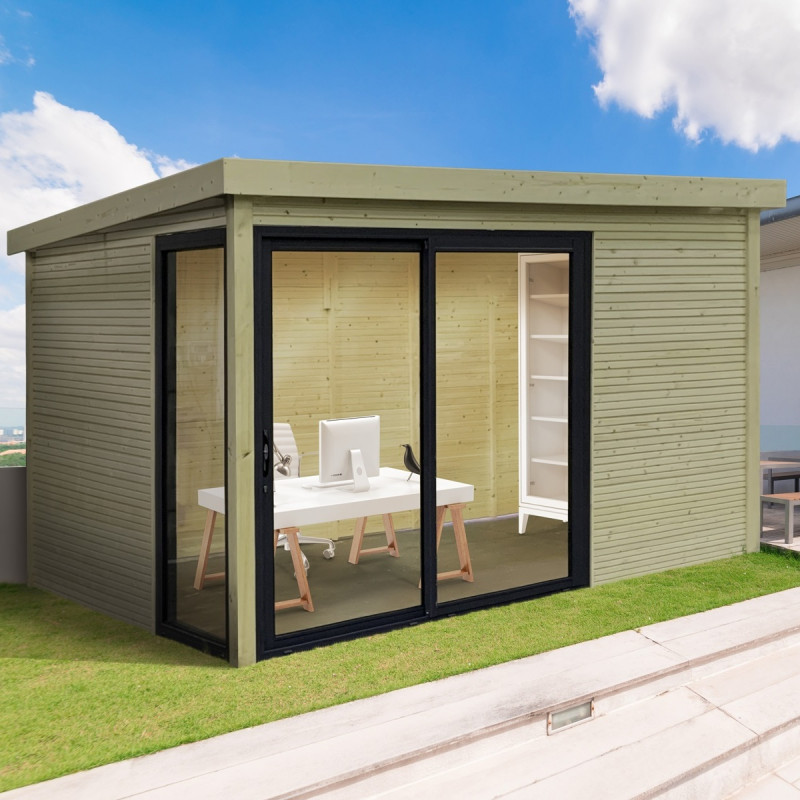 Abri de jardin Seda 9,22m² en bois traité autoclave 28mm - SOLID