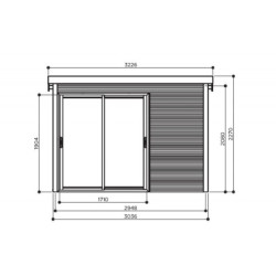Abri de jardin Seda 9,22m² en bois traité autoclave 28mm - SOLID