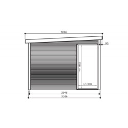 Abri de jardin Seda 9,22m² en bois traité autoclave 28mm - SOLID