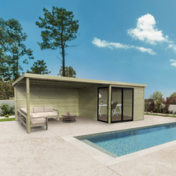 Abri de jardin Sagres 9,22m² en bois traité autoclave 28mm - SOLID