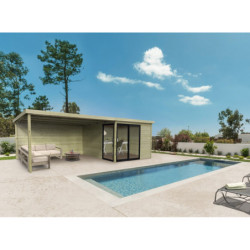 Abri de jardin Sagres 9,22m² en bois traité autoclave 28mm - SOLID