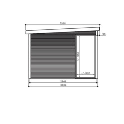 Abri de jardin Faro 12,25m² en bois traité autoclave 28mm - SOLID