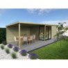 Abri de jardin Tavira 12,25m² avec terrasse en bois traité 28mm - SOLID