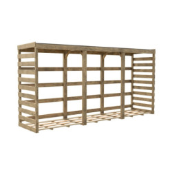 Abri bûches en bois traité vert - 356x82cm - Colombus - Forest Style