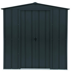 Abri de jardin gris en métal imitation bois 2,48m² sécurisé - Duramax