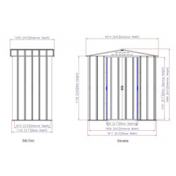 Abri de jardin gris en métal imitation bois 2,48m² sécurisé - Duramax