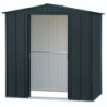 Abri de jardin gris en métal imitation bois 2,48m² sécurisé - Duramax