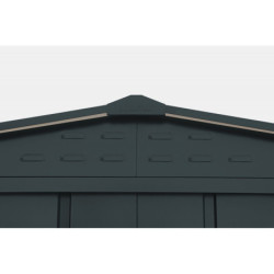 Abri de jardin gris en métal imitation bois 2,48m² sécurisé - Duramax