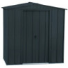 Abri de jardin gris en métal imitation bois 2,48m² sécurisé - Duramax