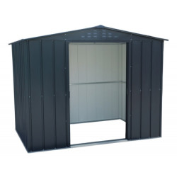 Abri de jardin gris en métal imitation bois 4,75m² sécurisé - Duramax
