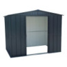 Abri de jardin gris en métal imitation bois 4,75m² sécurisé - Duramax