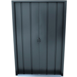 Abri de jardin gris en métal imitation bois 4,75m² sécurisé - Duramax