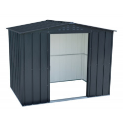 Abri de jardin gris en métal imitation bois 4,75m² sécurisé - Duramax