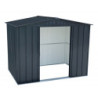 Abri de jardin gris en métal imitation bois 4,75m² sécurisé - Duramax