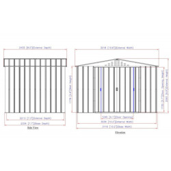 Abri de jardin gris en métal imitation bois 7,75m² sécurisé - Duramax