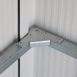 Abri de jardin gris en métal imitation bois 7,75m² sécurisé - Duramax