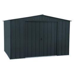 Abri de jardin gris en métal imitation bois 7,75m² sécurisé - Duramax