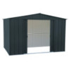 Abri de jardin gris en métal imitation bois 7,75m² sécurisé - Duramax