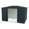 Abri de jardin gris en métal imitation bois 7,75m² sécurisé - Duramax
