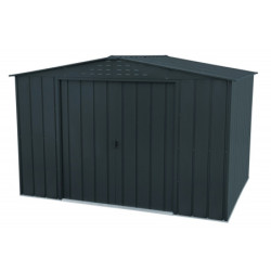 Abri de jardin gris en métal imitation bois 7,75m² sécurisé - Duramax