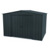 Abri de jardin gris en métal imitation bois 7,75m² sécurisé - Duramax
