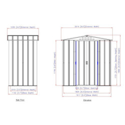 Abri de jardin gris en métal marron imitation bois 2,48m² - Duramax