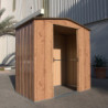 Abri de jardin gris en métal marron imitation bois 2,48m² - Duramax
