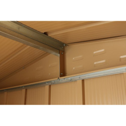 Abri de jardin gris en métal marron imitation bois 2,48m² - Duramax