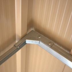 Abri de jardin gris en métal marron imitation bois 2,48m² - Duramax