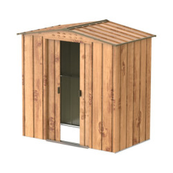 Abri de jardin gris en métal marron imitation bois 2,48m² - Duramax