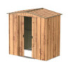 Abri de jardin gris en métal marron imitation bois 2,48m² - Duramax