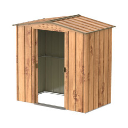 Abri de jardin gris en métal marron imitation bois 2,48m² - Duramax