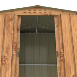 Abri de jardin gris en métal marron imitation bois 2,48m² - Duramax