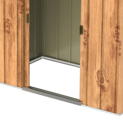 Abri de jardin gris en métal marron imitation bois 2,48m² - Duramax