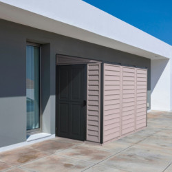Abri de jardin gris en PVC 2,94m² - adossable - Sidemate - Duramax