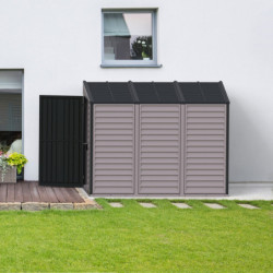 Abri de jardin gris en PVC 2,94m² - adossable - Sidemate - Duramax