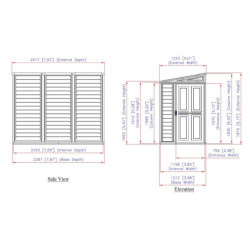 Abri de jardin gris en PVC 2,94m² - adossable - Sidemate - Duramax