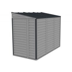 Abri de jardin gris en PVC 2,94m² - adossable - Sidemate - Duramax
