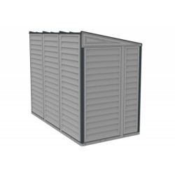 Abri de jardin gris en PVC 2,94m² - adossable - Sidemate - Duramax