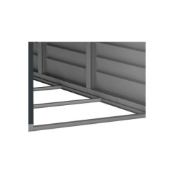 Abri de jardin gris en PVC 2,94m² - adossable - Sidemate - Duramax