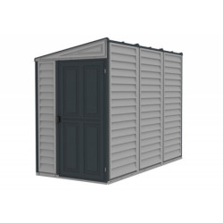 Abri de jardin gris en PVC 2,94m² - adossable - Sidemate - Duramax