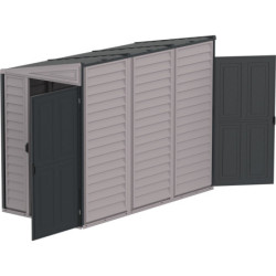 Abri de jardin gris en PVC 2,94m² - adossable - Sidemate - Duramax